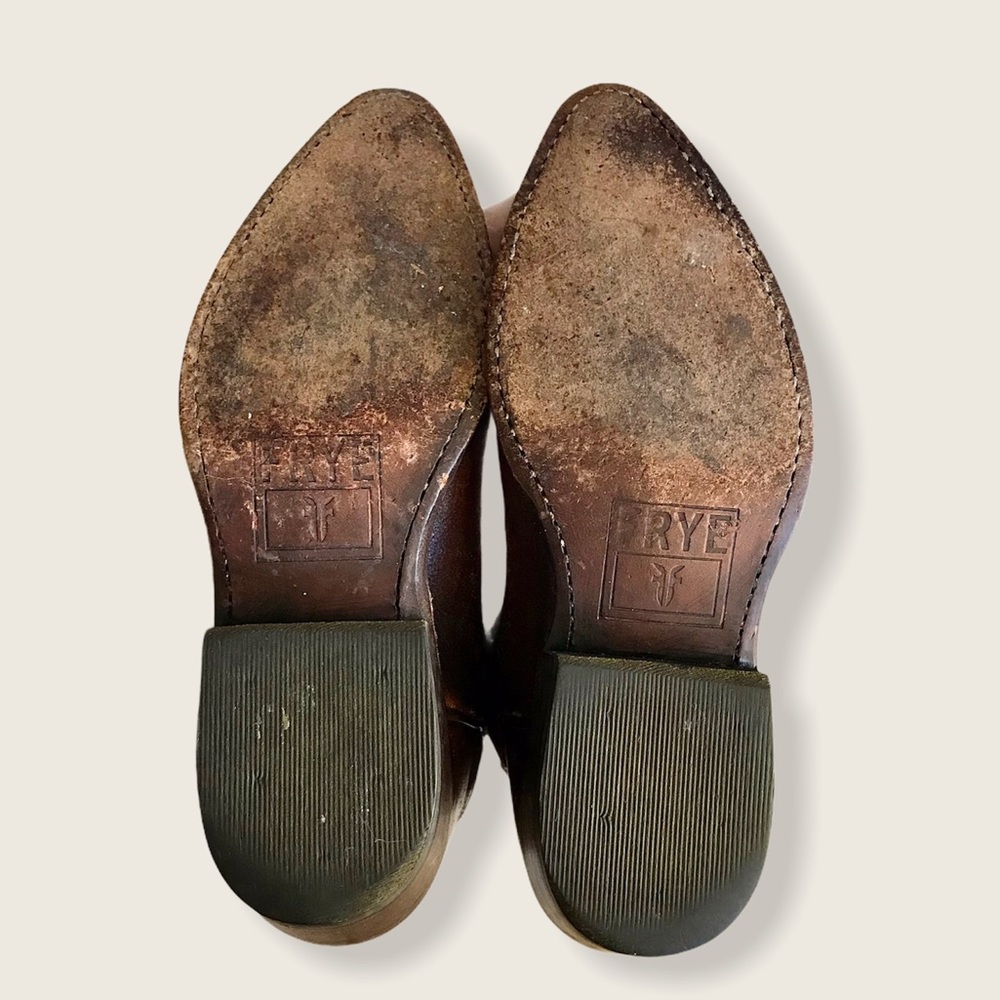 Frye Billy Stud Pull On Distressed Cowboy Boots - Picture 15 of 16